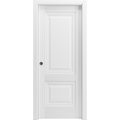 Sartodoors Sliding French Dbl Pocket Doors 56 x 84in, Light Grey Oak W/ Frosted Glass, Kit Trims Rail Hardware SETE6933DP-OAK-5684